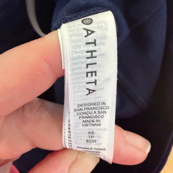 Athleta Rainer Tights size XS Women’s Navy Blue Side Zip Pockets Bundle and Save - Picture 6 of 11